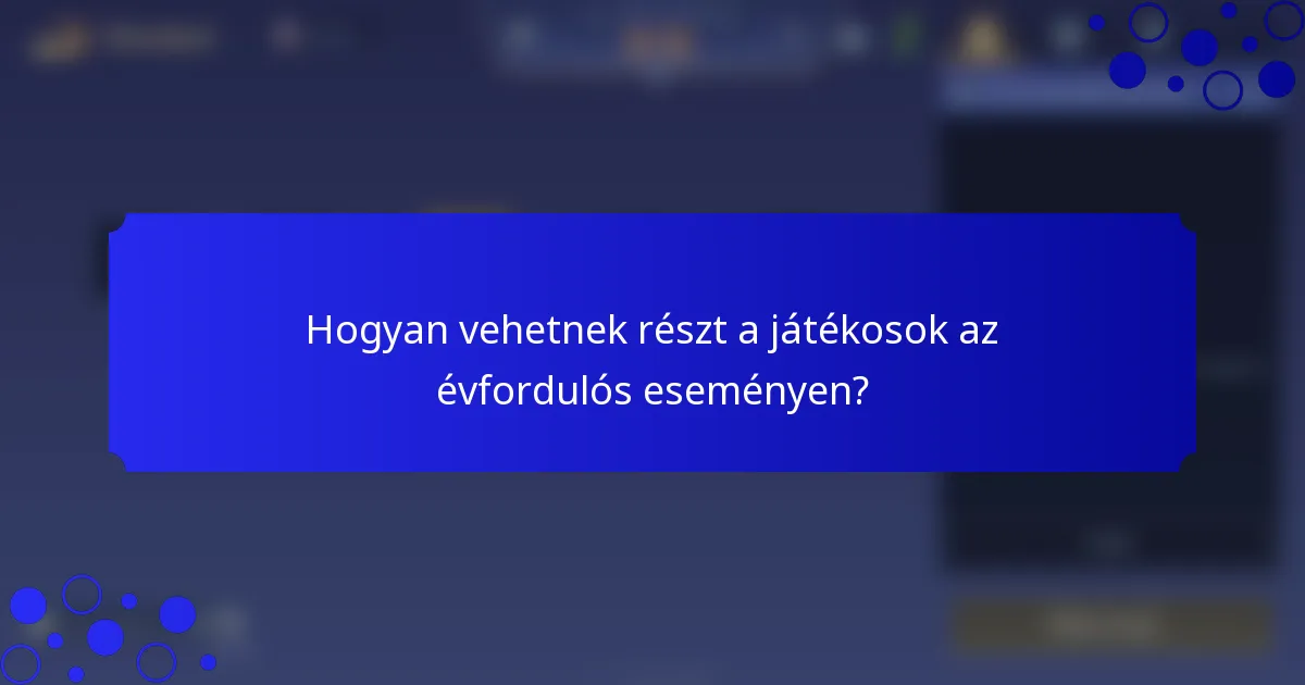 Hogyan vehetnek részt a játékosok az évfordulós eseményen?
